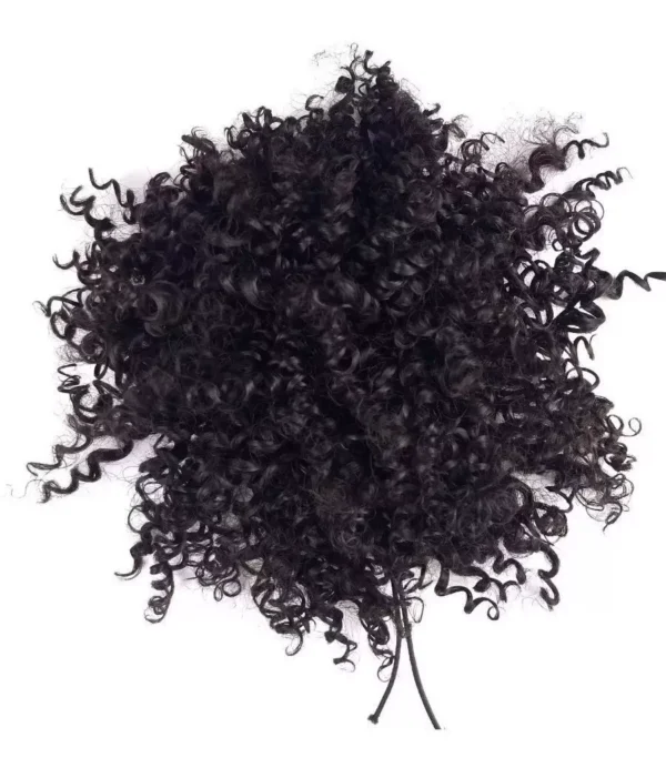 Afro Coque Preto Cabelo Puff Aplique Cacheado Orgânico - Image 12